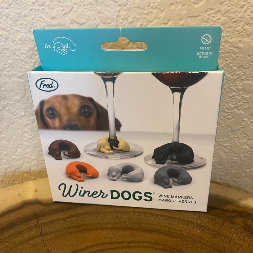 Winer Dogs wine stem markers weiner dachshund new‎ in package bar accessories